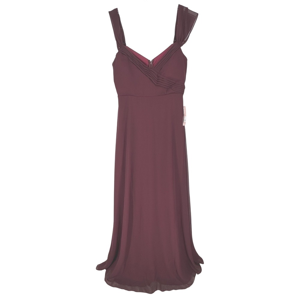 Birdy Grey Cabernet Burgundy Chiffon Convertible Bridesmaid Dress Small Gown